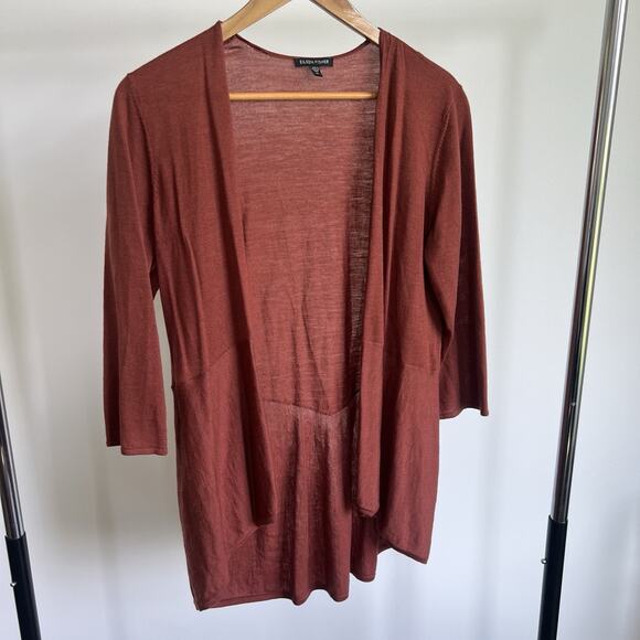 Eileen‎ Fisher Women's 100% Merino Wool Open Cardigan Sweater Size Medium - Picture 1 of 7